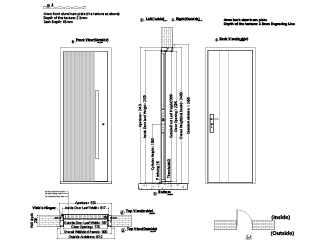 Aluminum door drawing design