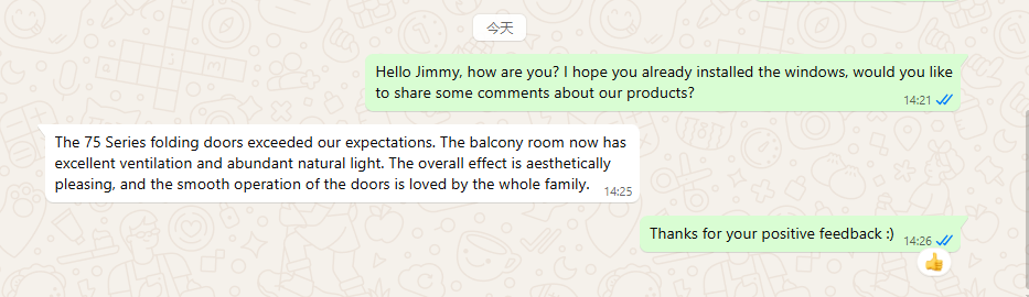 WhatsApp customer communication records