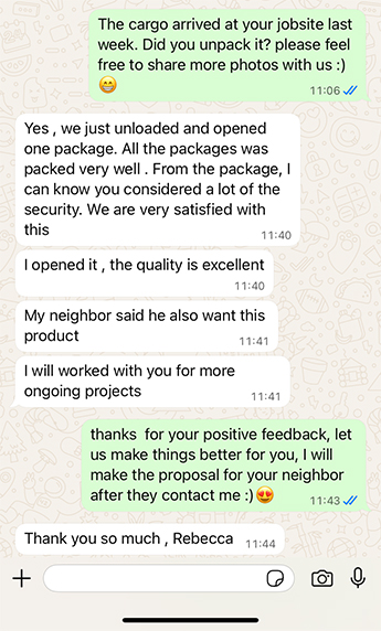 WhatsApp customer communication records