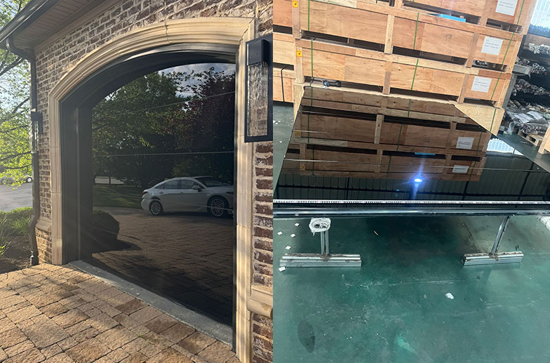 Mirror Glass Garage Door Production and Installation